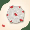 Palestine Circular Watermelon MDF Fridge Magnet