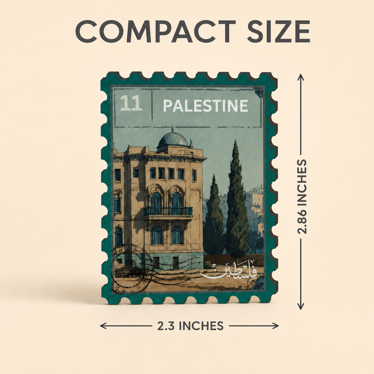 Palestine Stamp MDF Fridge Magnet - Image 5