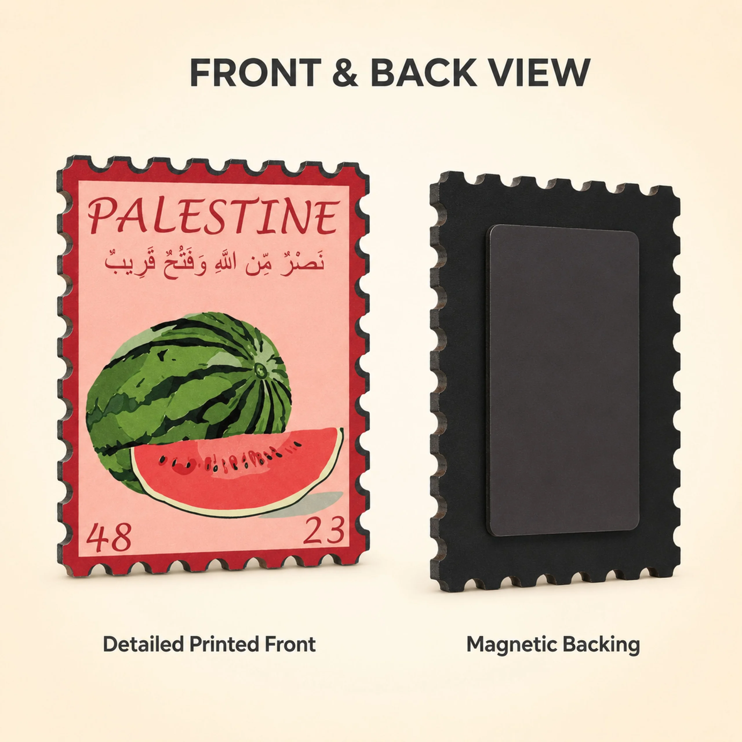 Palestine Watermelon Stamp MDF Fridge Magnet - Image 3