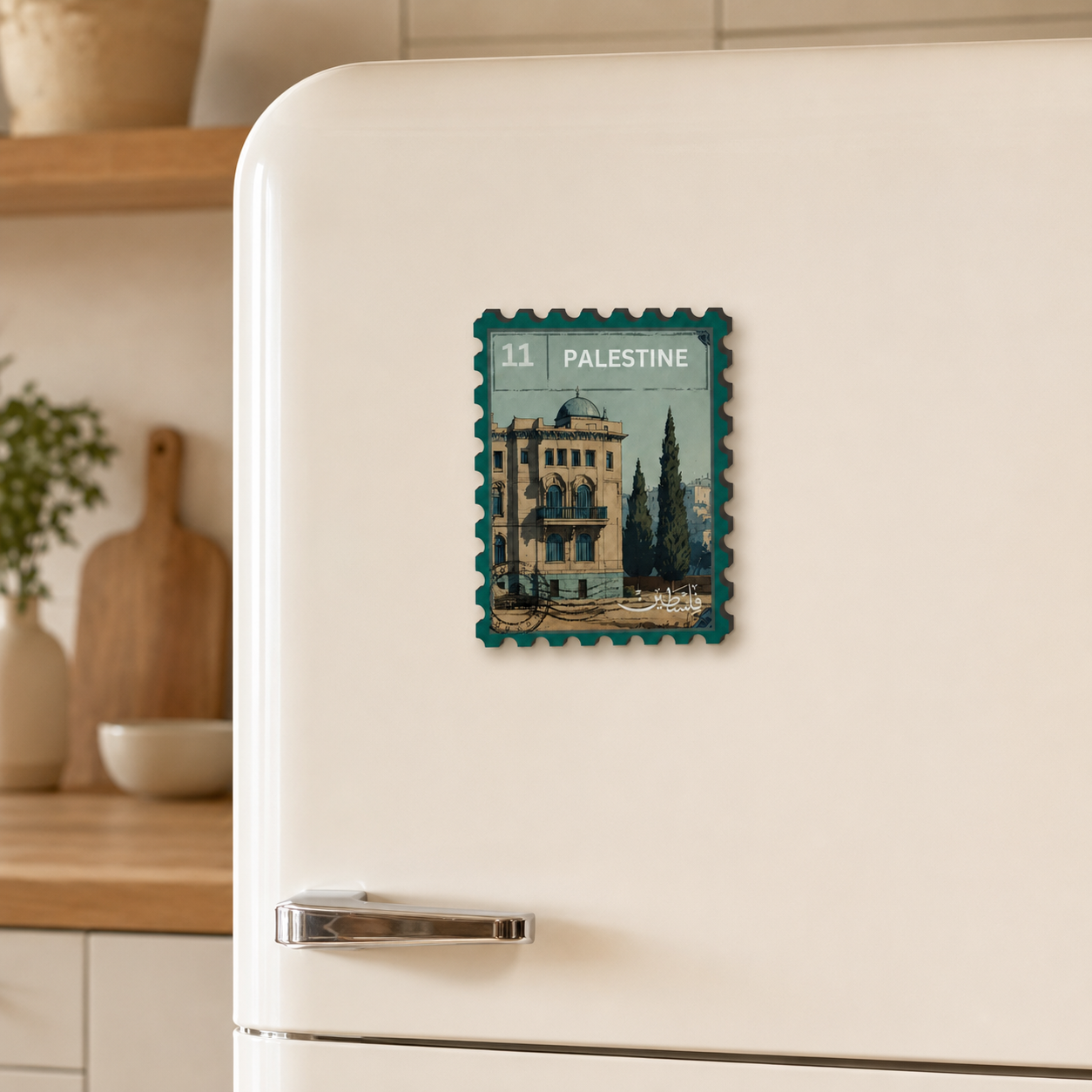 Palestine Stamp MDF Fridge Magnet - Image 3