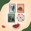 Set Of 5 Palestine MDF Fridge Magnet