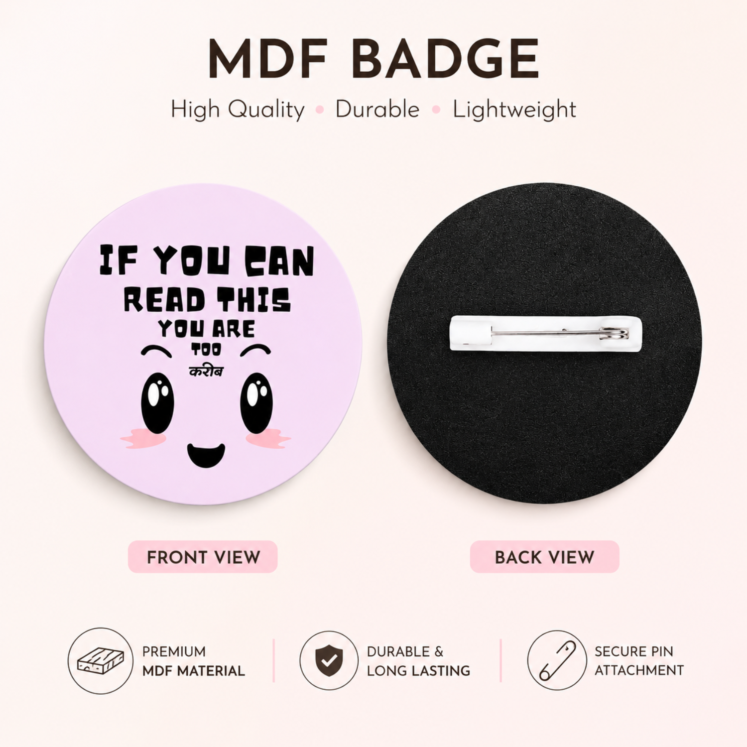 If You Can MDF Badges / Bag Charm - Image 2