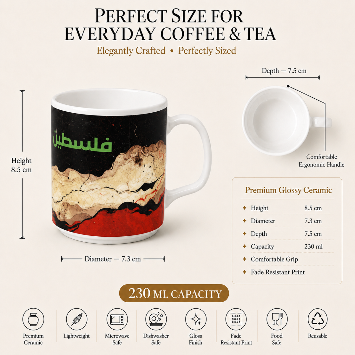Palestine Bone China Cup - Image 8
