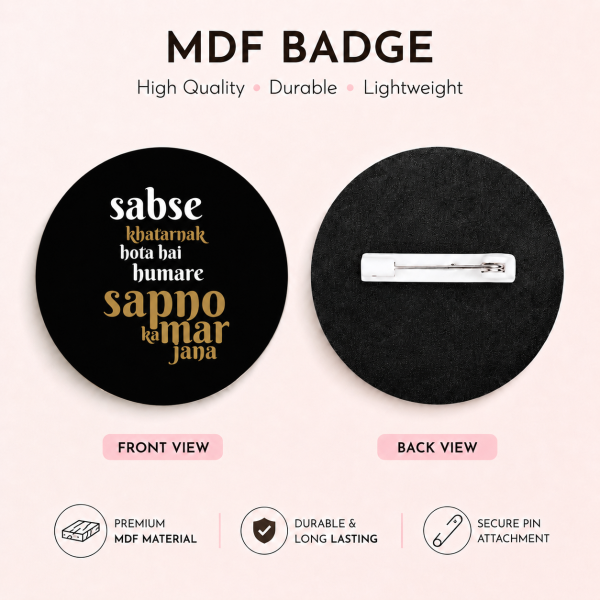Sabse Khatarnak Hota Hai Badges\bag charms - Image 2