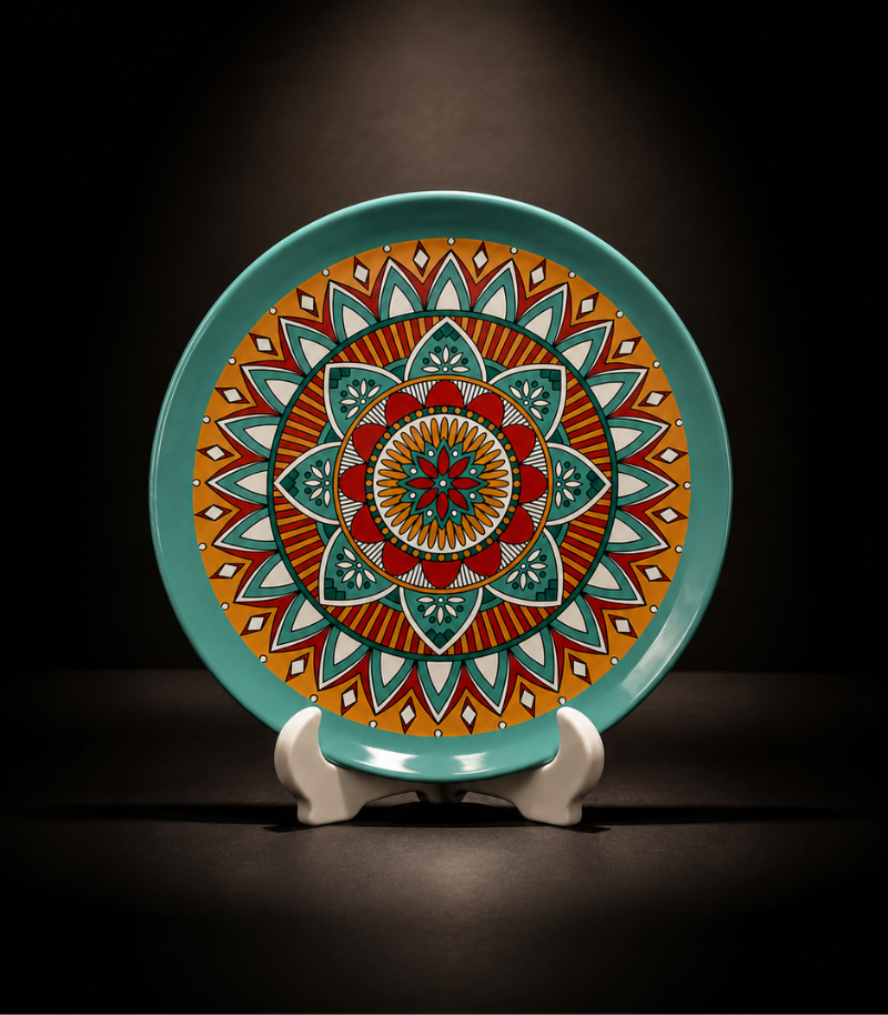 Mandala Art Ceramic Plate - Image 2