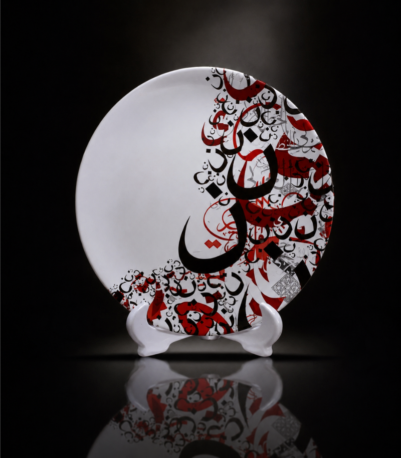 Abstract Arabic Modern Ceramic Plate - Image 3