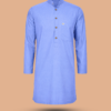 Sky Blue Cotton Kurta For Men