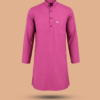 Magenta Pink Cotton Kurta For Men
