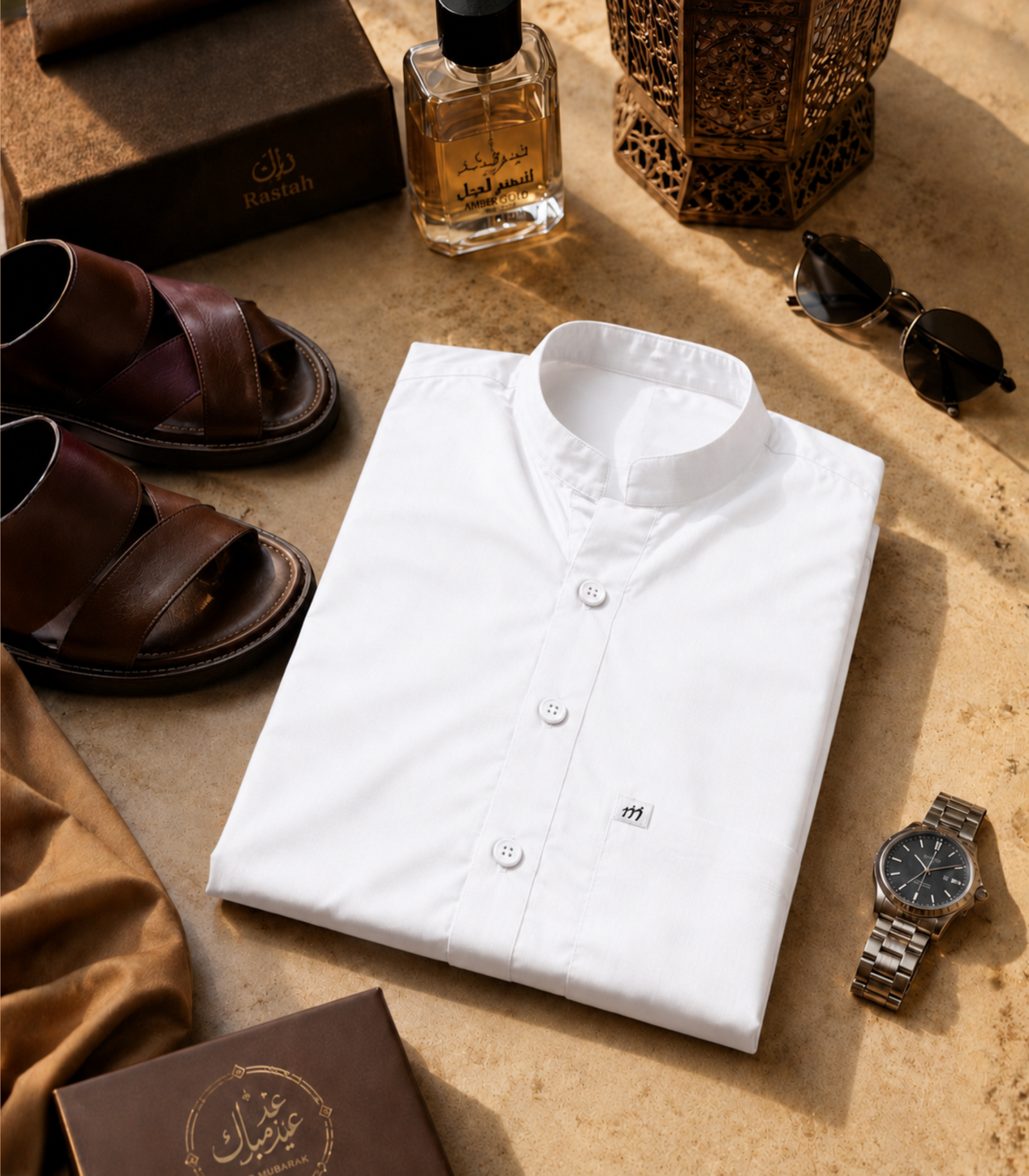 Classic White Cotton Kurta For Men - Image 2