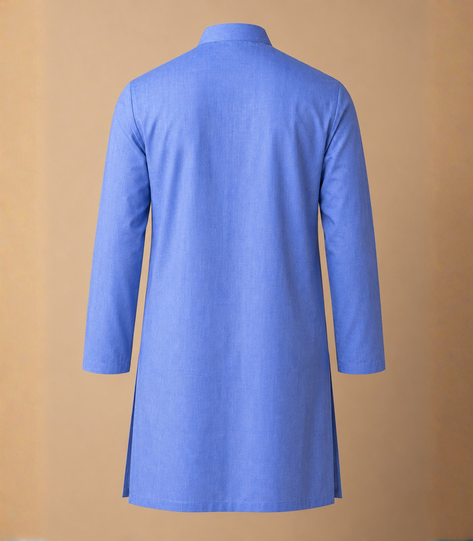 Sky Blue Cotton Kurta For Men - Image 9